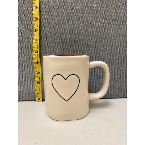 Rae Dunn Artisan Collection by Magenta Heart mug cream outside red inside heart - Picture 5 of 5